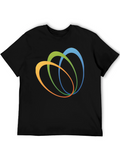 Abstract Oval Design Black T-Shirt