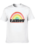 Rainbow Graphic T-Shirt - Black Cotton Tee