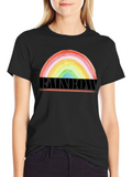 Rainbow Graphic T-Shirt - Black Cotton Tee