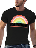 Rainbow Graphic T-Shirt - Black Cotton Tee