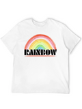 Rainbow Graphic T-Shirt - Black Cotton Tee