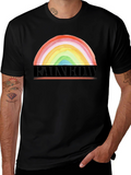 Rainbow Graphic T-Shirt - Black Cotton Tee