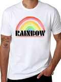 Rainbow Graphic T-Shirt - Black Cotton Tee
