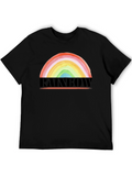 Rainbow Graphic T-Shirt - Black Cotton Tee