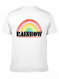 Rainbow Graphic T-Shirt - Black Cotton Tee