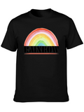 Rainbow Graphic T-Shirt - Black Cotton Tee