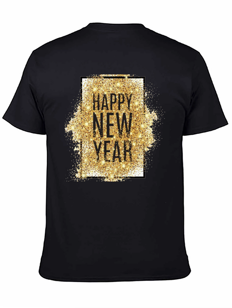 Happy New Year Graphic Tee - Black