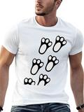 Black T-Shirt with Cute Paw Prints