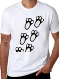 Black T-Shirt with Cute Paw Prints