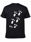 Black T-Shirt with Cute Paw Prints
