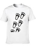 Black T-Shirt with Cute Paw Prints