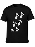 Black T-Shirt with Cute Paw Prints