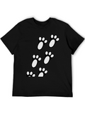 Black T-Shirt with Cute Paw Prints