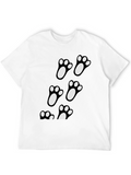 Black T-Shirt with Cute Paw Prints