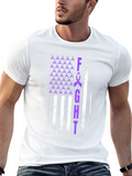 Fight T-Shirt Purple Ribbon American Flag Design