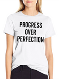 Progress Over Perfection Black T-Shirt