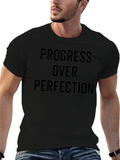 Progress Over Perfection Black T-Shirt