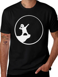 Silhouette Throwing Rocks T-Shirt - Black