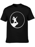 Silhouette Throwing Rocks T-Shirt - Black