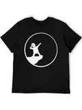 Silhouette Throwing Rocks T-Shirt - Black