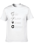 Eat Sleep Anime Repeat Black T-Shirt