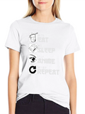 Eat Sleep Anime Repeat Black T-Shirt