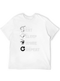 Eat Sleep Anime Repeat Black T-Shirt
