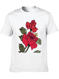 Rose Graphic Print Black T-Shirt