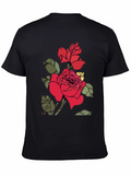 Rose Graphic Print Black T-Shirt