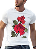 Rose Graphic Print Black T-Shirt