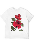 Rose Graphic Print Black T-Shirt