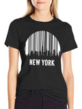 New York Skyline Barcode T-Shirt