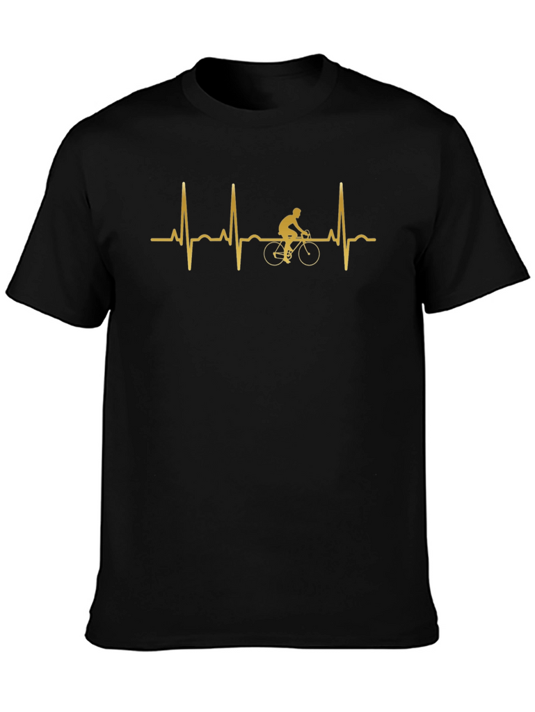 Cyclist Heartbeat Graphic Tee - Black