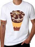 Chocolate Ice Cream Cone Graphic T-Shirt