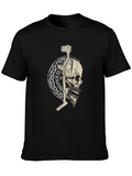Viking Skull Graphic T-Shirt - Black