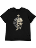 Viking Skull Graphic T-Shirt - Black
