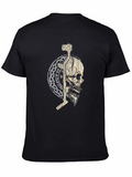 Viking Skull Graphic T-Shirt - Black