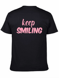 Keep Smiling Black Graphic Tee