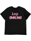 Keep Smiling Black Graphic Tee