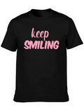 Keep Smiling Black Graphic Tee