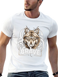 Brave Wolf Graphic Tee - Trendy Design