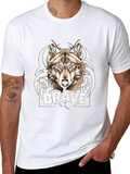 Brave Wolf Graphic Tee - Trendy Design
