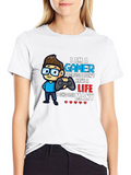 Gamer Life Funny Graphic Tee - Black Cotton