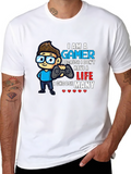 Gamer Life Funny Graphic Tee - Black Cotton