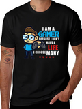 Gamer Life Funny Graphic Tee - Black Cotton