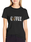 Coffee Addict Graphic Tee - Distressed Print