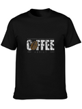 Coffee Addict Graphic Tee - Distressed Print