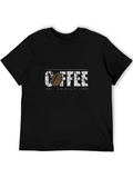 Coffee Addict Graphic Tee - Distressed Print