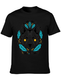 Wolf Graphic Tee - Black Cotton T-Shirt