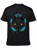 Wolf Graphic Tee - Black Cotton T-Shirt